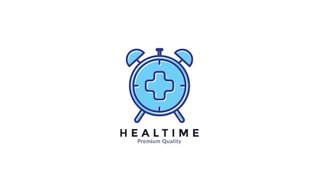 Horloge klok met medische kruis gezondheidszorg logo vector pictogram ontwerp illustratie