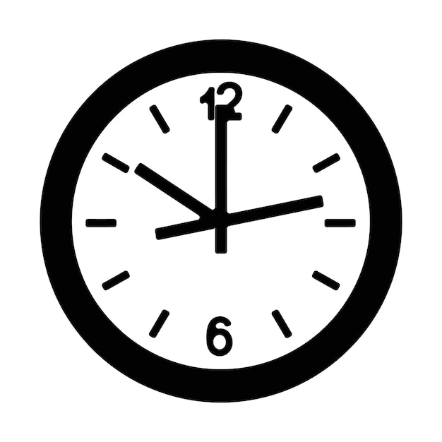 Horloge Zwart silhouet Tijd wekker Horloge Silhouet icoon Horloge Vector illustratie