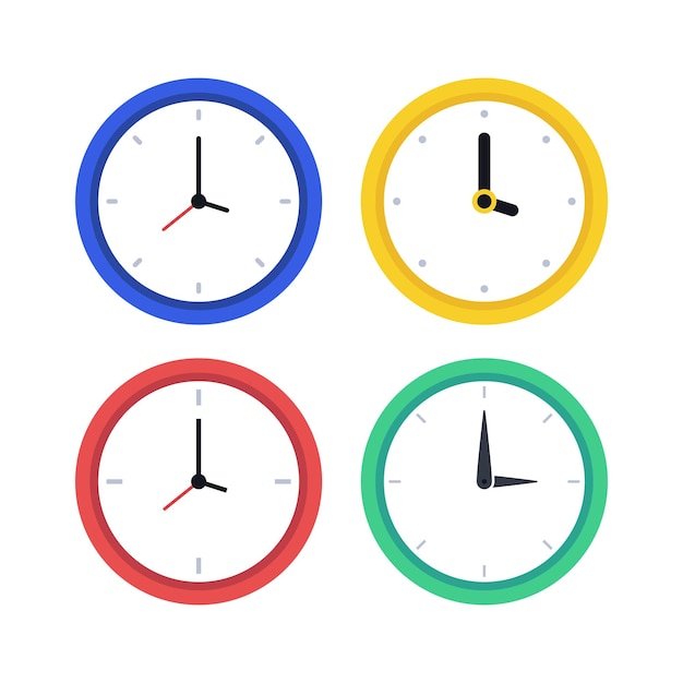 Horloges in platte stijl