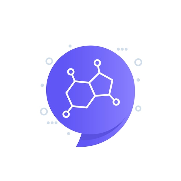 Hormone line icon with molecule vector