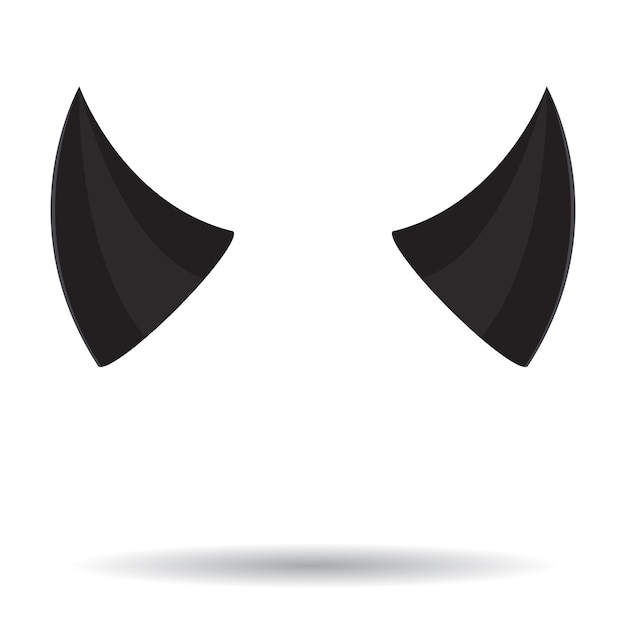 Рог дьявола черного цвета рог дьявола злой костюм демона рог хэллоуин ад значок символ сатана рогатый вектор абстрактный плоский дизайн иллюстрация