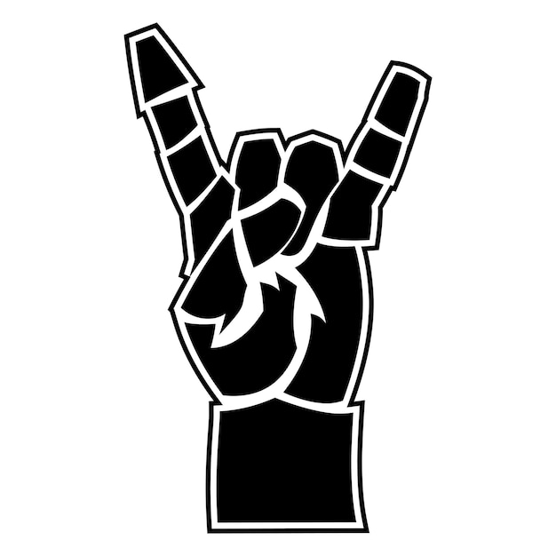 Vector horn hand sign gesture, rocking hand gesture