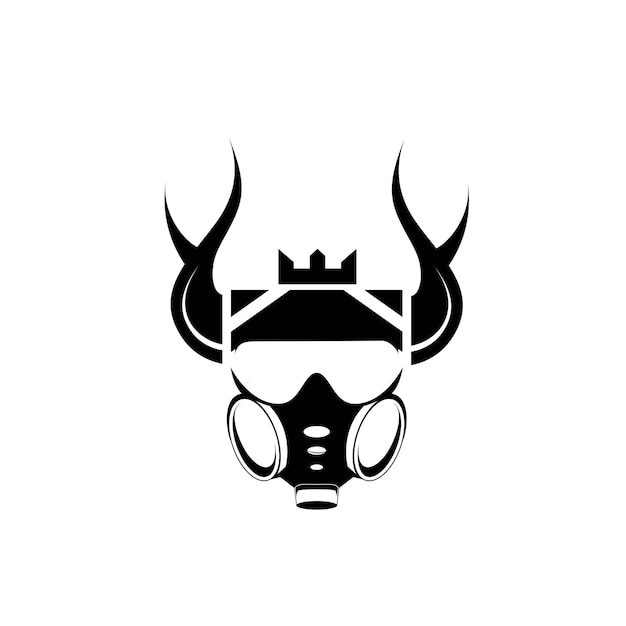 horn mask mascot logo