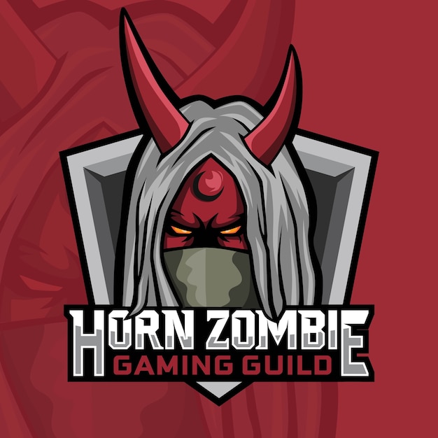 Horn zombie gaming logo design