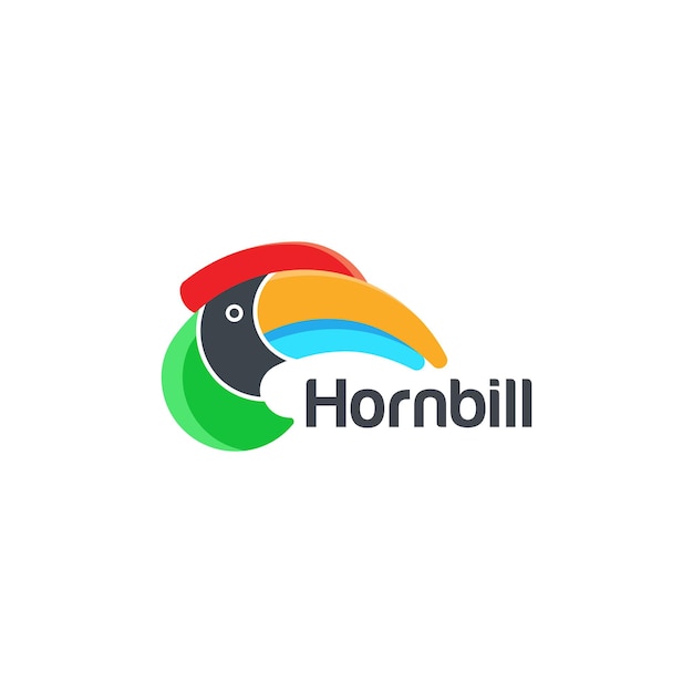 Vector hornbill bird logo design