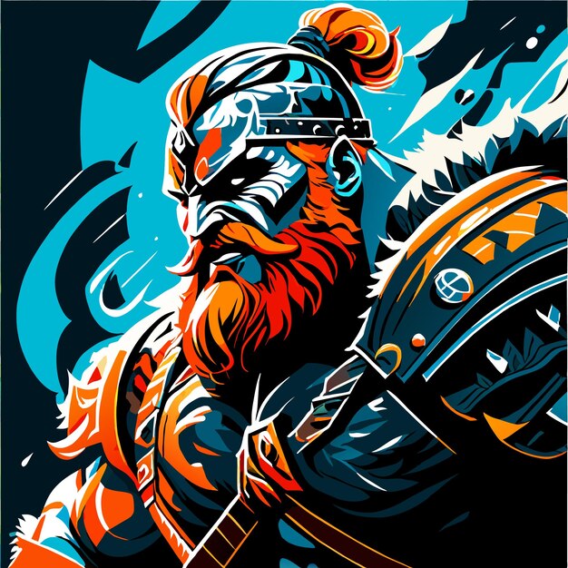 Horned helm glory viking icon vector for emblematic use