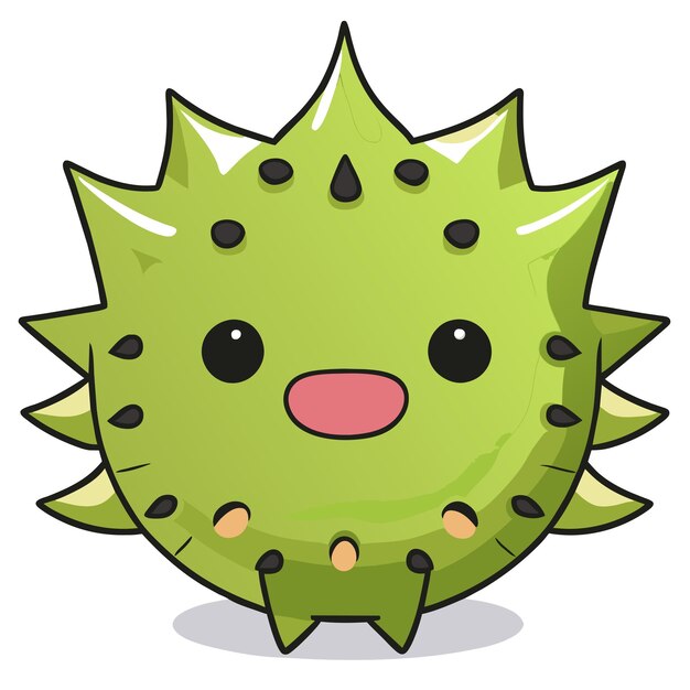 Horned melon hand drawn cartoon sticker icon concept isolated illustration