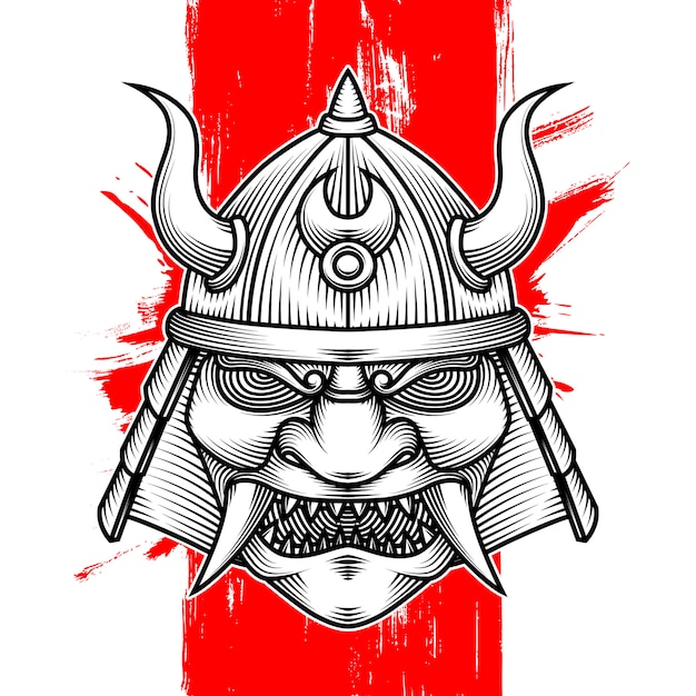 Horned samurai war helm