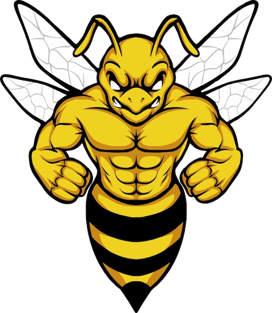 Hornet bee mascot logo isolated