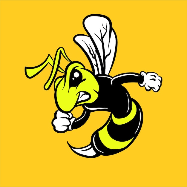 向量黄蜂蜜蜂吉祥物标志