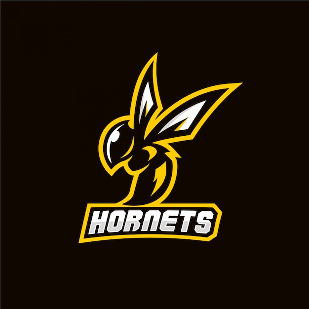 Vector hornet bee mascot sport game logo