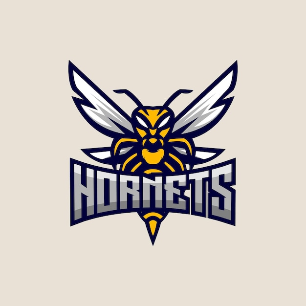 Vector hornet mascot sport logo