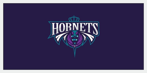 Вектор hornets дизайн логотипа вдохновение векторные иконки premium векторы