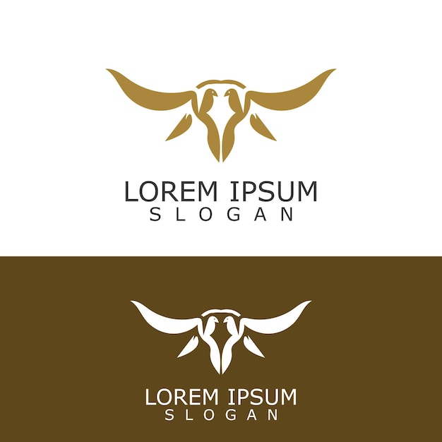 Horns Animal bull logo vector illustration icon template