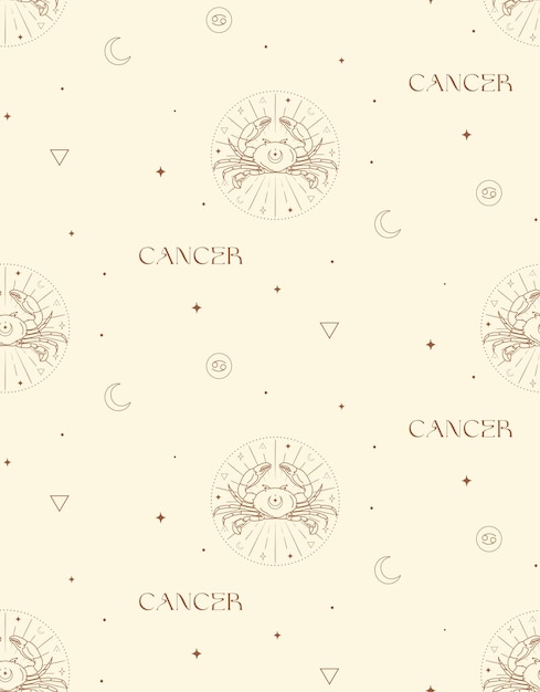 Vector horoscope art illustration seamless pattern