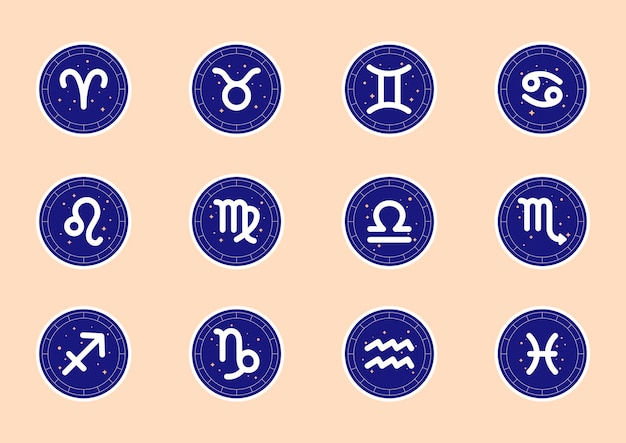 Vector horoscope elements stars signs for astrology horoscope astrological calendar collection