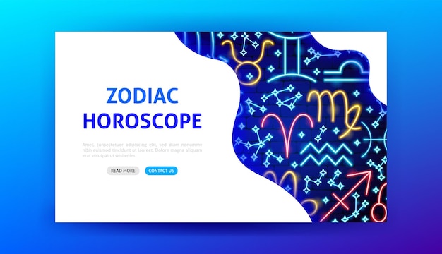 Horoscope Zodiac Neon Landing Page