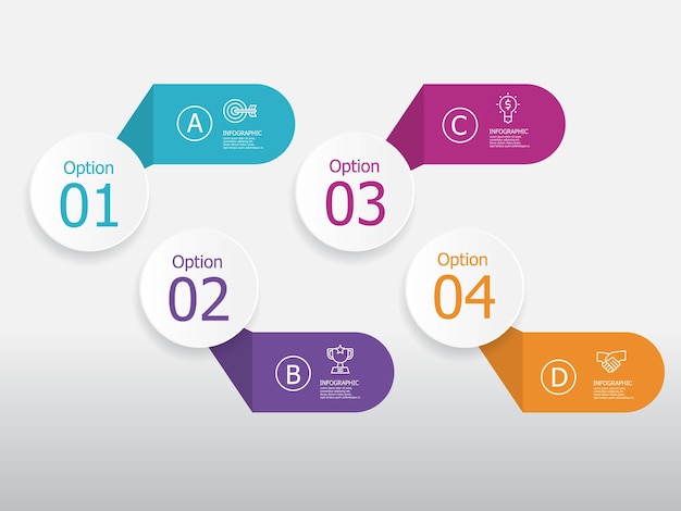 horozontal timeline infographic element report background with business line icon 4 steps for any businessrelated presentation or publication