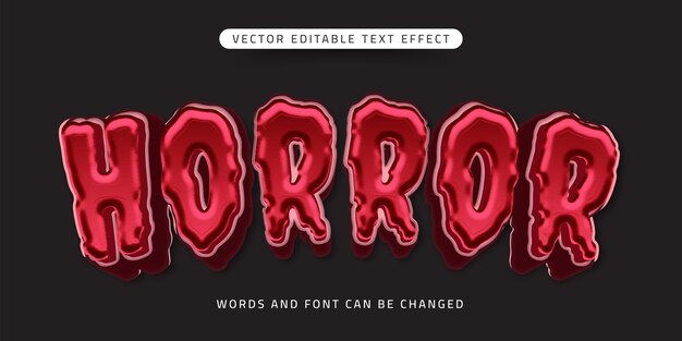 Vector horror 3d style editable text effect