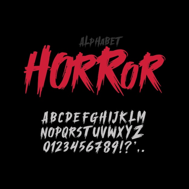 Vector horror alphabets set