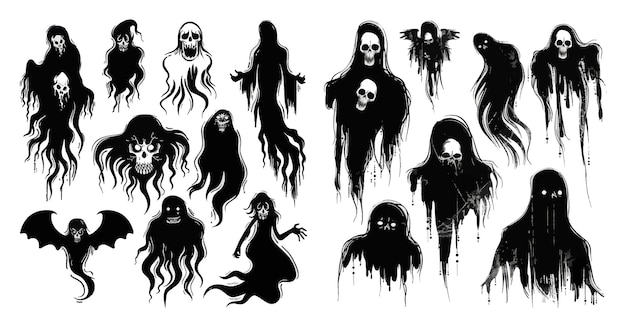 Horror angstaanjagende geesten halloween nacht spookachtige ghoul