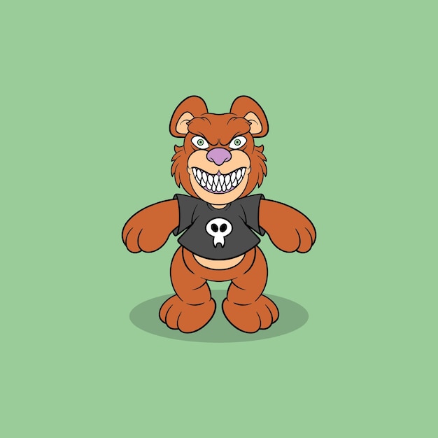 horror bear doll cartoon