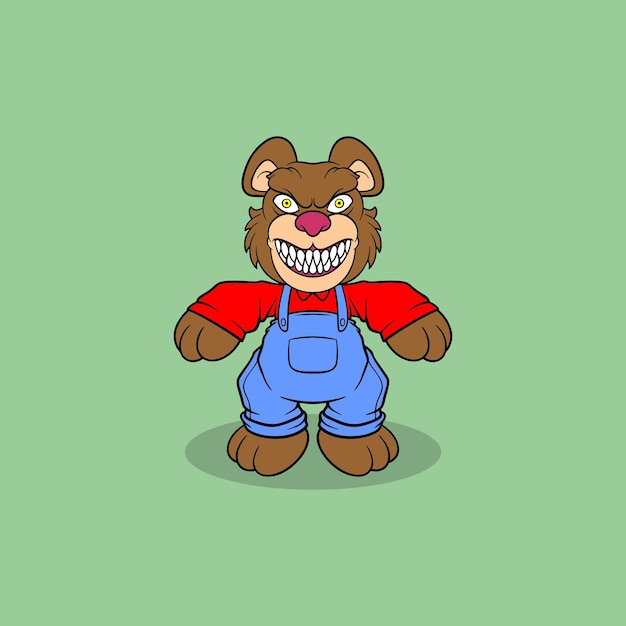 horror bear doll cartoon