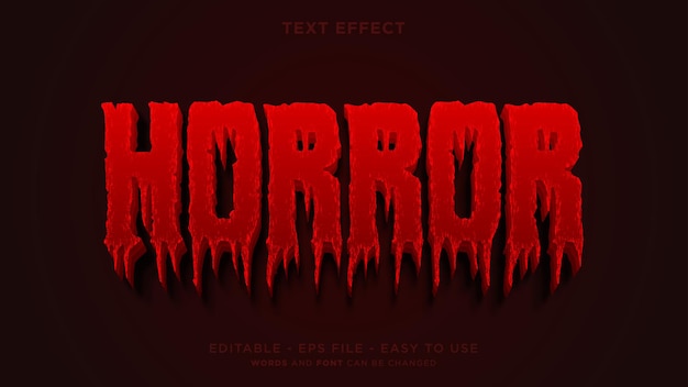 Vector horror bewerkbaar teksteffect