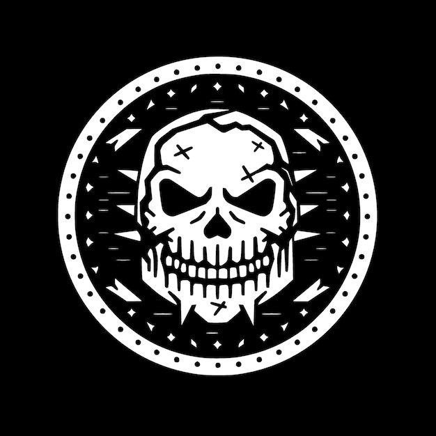 Vector horror black and white isolated icon vector illustration