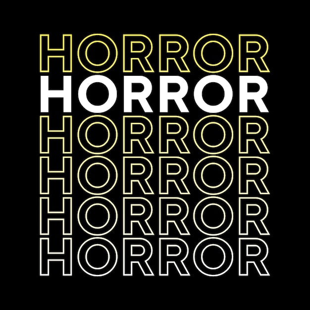 Дизайн футболки со словом, связанным с книгой ужасов