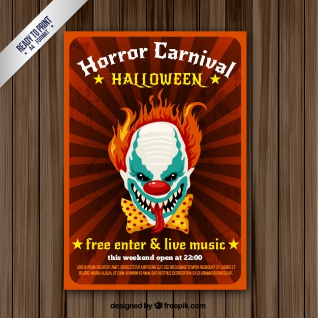 Vector horror carnival flyer