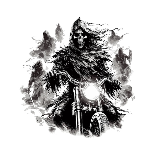 Vector horror ghost rider vector illustration