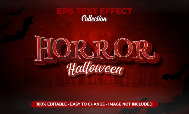 Vector horror halloween text effect