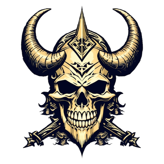 horror horned skull monster head image make tshirts