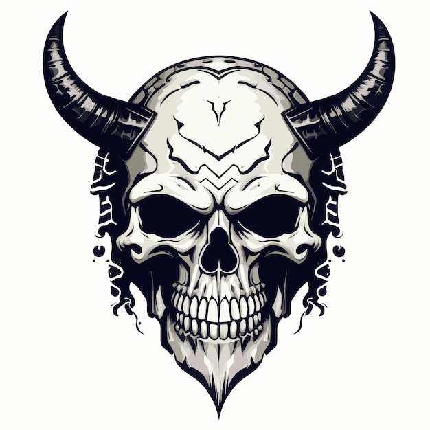 horror horned skull monster head image make tshirts