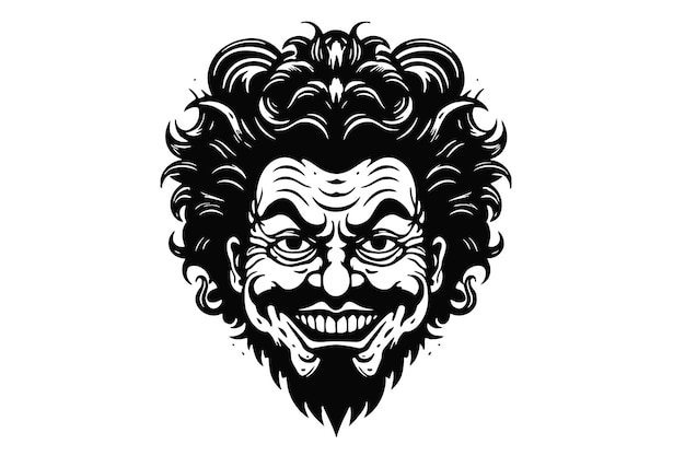 horror joker face tatto logo mascot