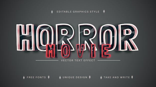 Horror movie edit text effect editable font style