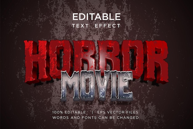 Horror movie title editable text effect