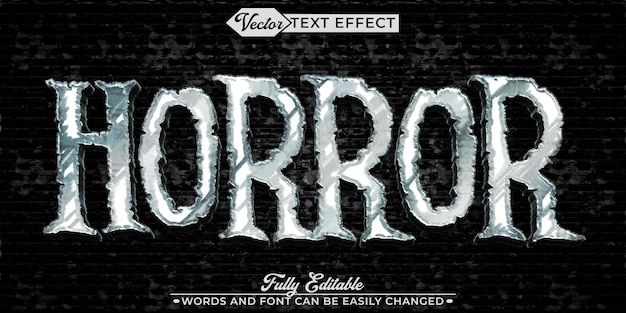 Vector horror movie vector fully editable smart object text effect