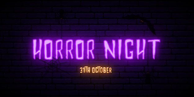 Horror night neon signboard.