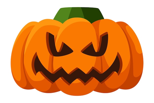 Vector horror pumpkin mask scary angry face halloween spirit vector illustration