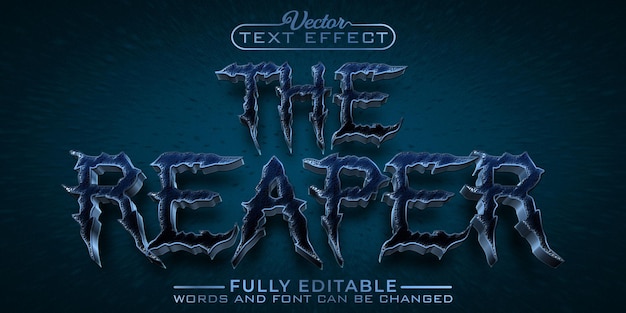 Vector horror the reaper editable text effect template