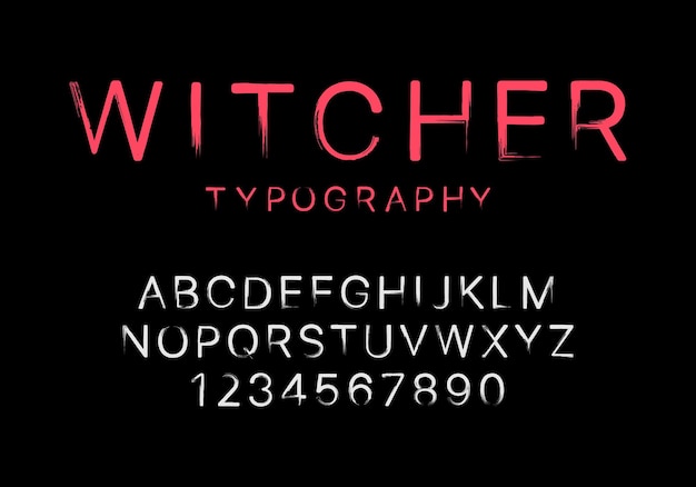 Horror-stijl abstract gestructureerd lettertype Vectorlettertypen voor typografische titels, logo's en meer