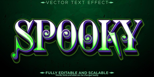 Vector horror text effect editable fear and scary customizable font style