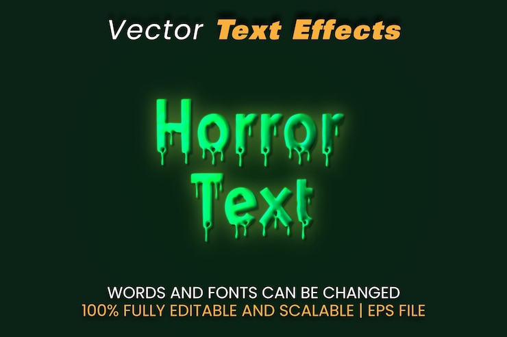 Vector 공포 텍스트 효과