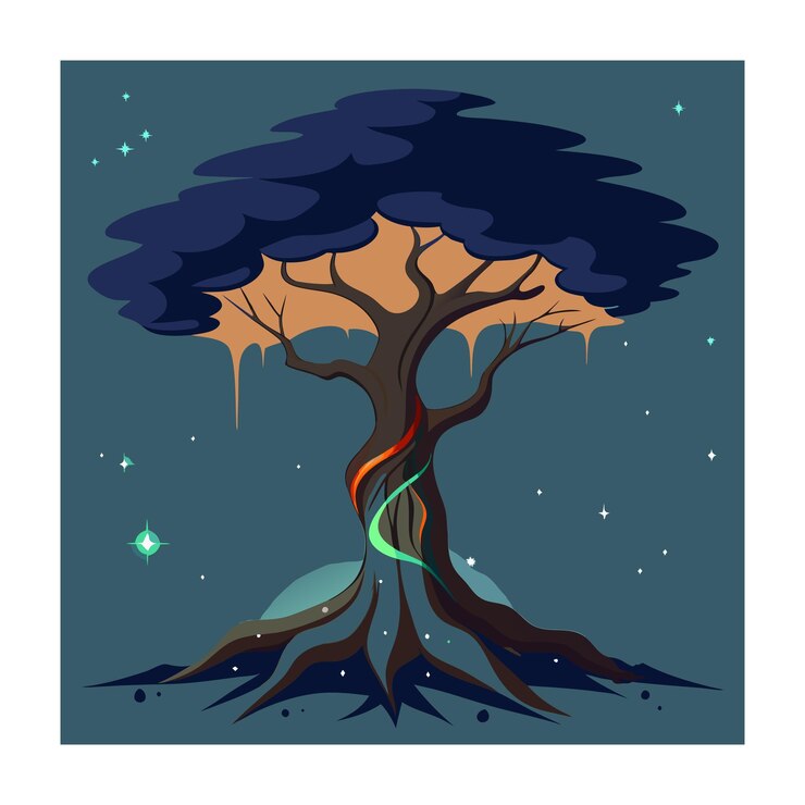 Vector horror tree vector illustration