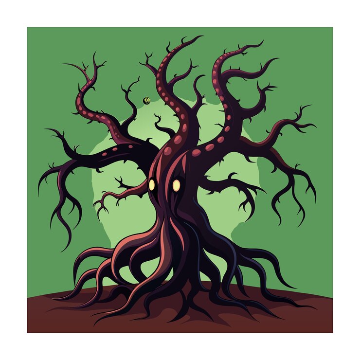 Vector horror tree vector illustration