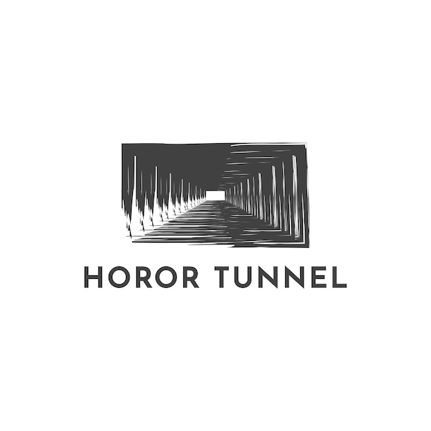 Horror tunnel logo ontwerpconcept