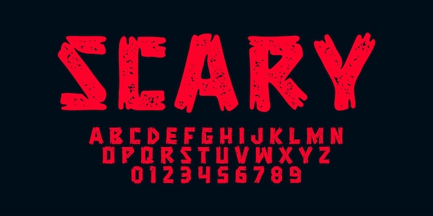 horror vintage grunge alphabet