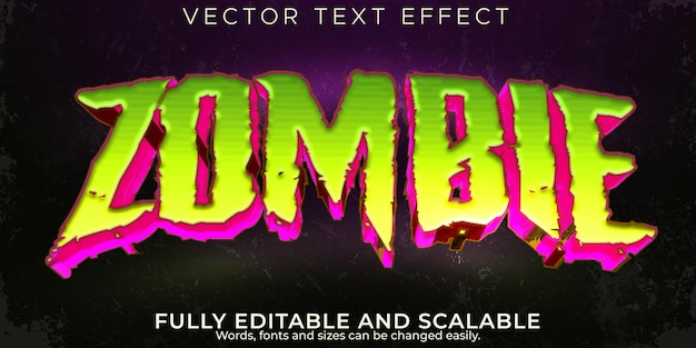 Horror zombie text effect, editable monster and scary text style